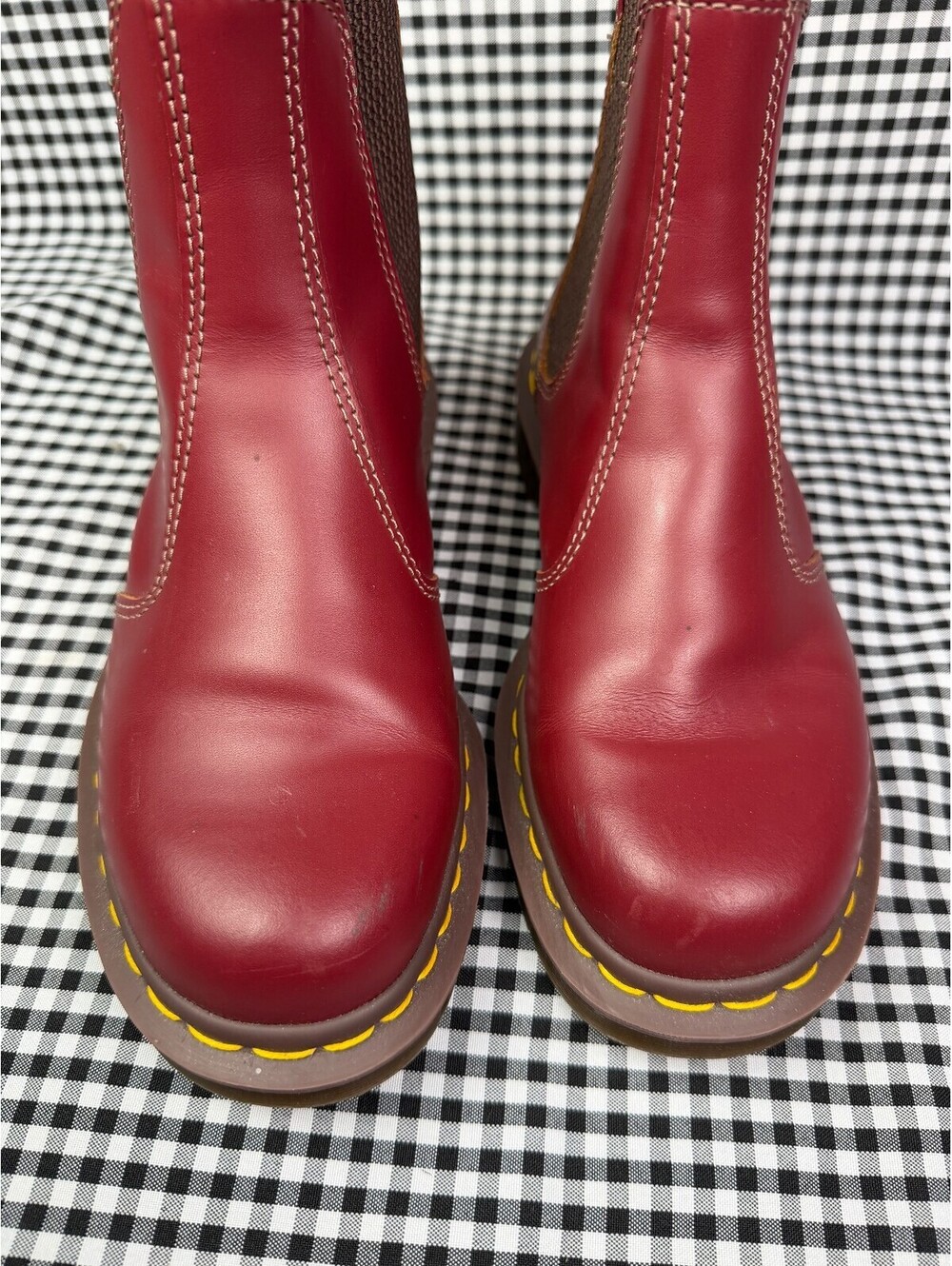 Dr Martens 2976 Chelsea Boots UK 6 US Womens 8 Made England Cherry Red Leather - Picture 2 of 6